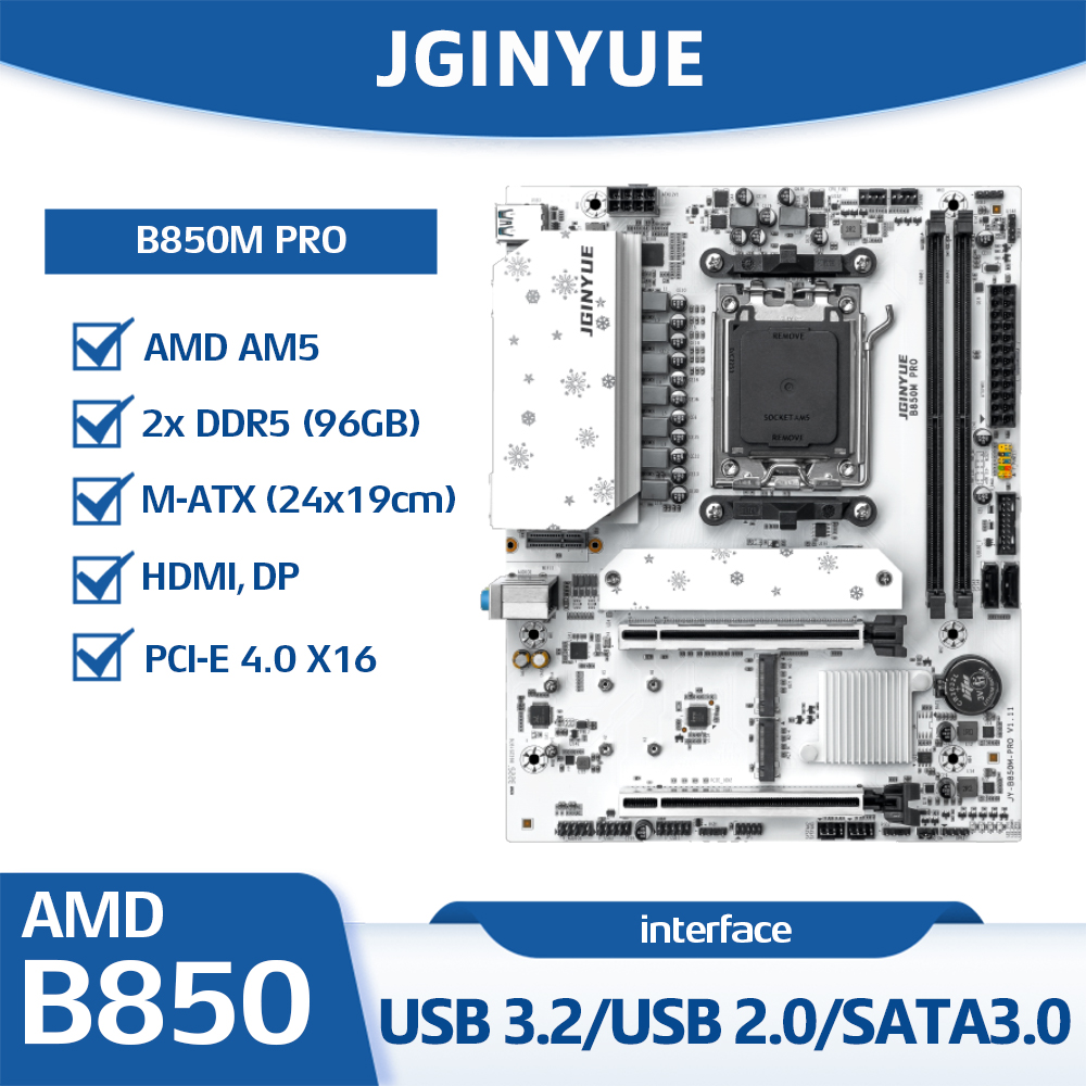 Am5 Micro Atx Pcie 5.0 Motherboard - Płyta główna JGINYUE B850M PRO AMD